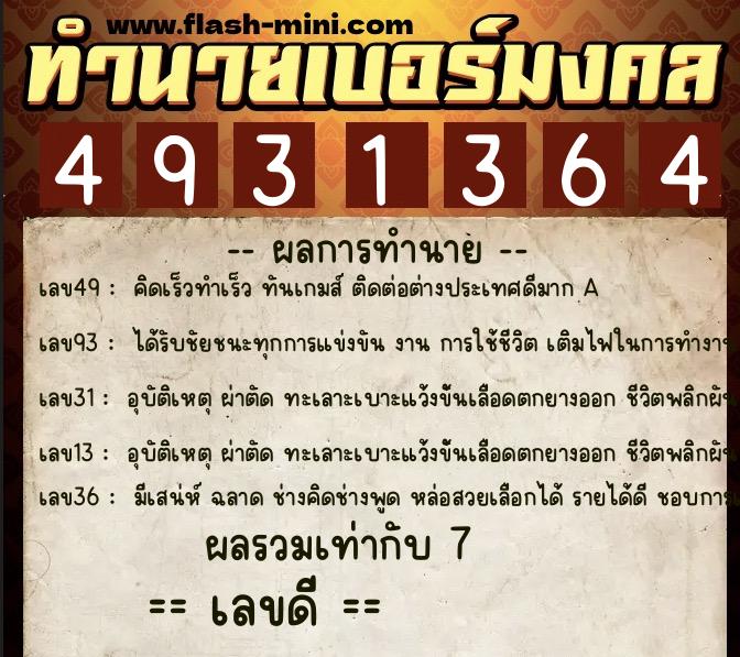 ทำนายเบอร์มงคล 0XX-4931364 ทำนายเบอร์มงคล หมายเลข 094-493136 ทำนายเบอร์มงคล 0XX-4931364 ทำนายเบอร์มงคล หมายเลข 094-493136