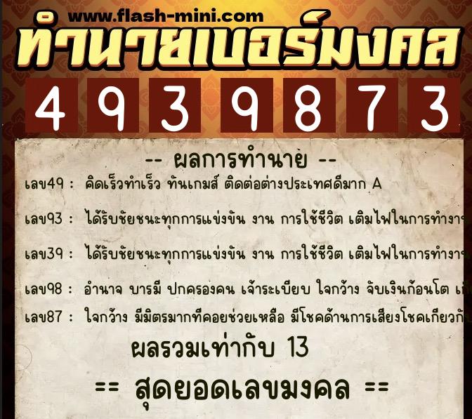 ทำนายเบอร์มงคล 0XX-4939873  ทำนายเบอร์มงคล หมายเลข 061-493987  ทำนายเบอร์มงคล 0XX-4939873  ทำนายเบอร์มงคล หมายเลข 061-493987