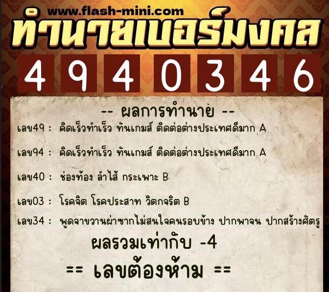 ทำนายเบอร์มงคล 0XX-4940346 ทำนายเบอร์มงคล หมายเลข 088-494034 ทำนายเบอร์มงคล 0XX-4940346 ทำนายเบอร์มงคล หมายเลข 088-494034