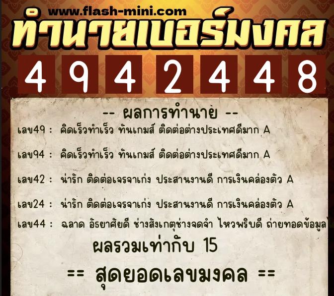 ทำนายเบอร์มงคล 0XX-4942448 ทำนายเบอร์มงคล หมายเลข 062-494244 ทำนายเบอร์มงคล 0XX-4942448 ทำนายเบอร์มงคล หมายเลข 062-494244