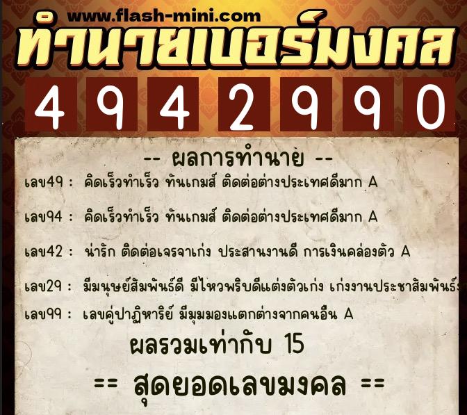ทำนายเบอร์มงคล 0XX-4942990 ทำนายเบอร์มงคล หมายเลข 083-494299 ทำนายเบอร์มงคล 0XX-4942990 ทำนายเบอร์มงคล หมายเลข 083-494299