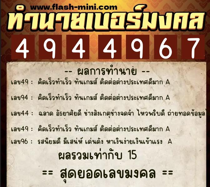 ทำนายเบอร์มงคล 0XX-4944967 ทำนายเบอร์มงคล หมายเลข 098-494496 ทำนายเบอร์มงคล 0XX-4944967 ทำนายเบอร์มงคล หมายเลข 098-494496