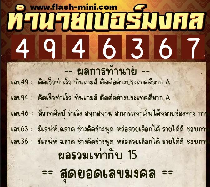 ทำนายเบอร์มงคล 0XX-4946367  ทำนายเบอร์มงคล หมายเลข 090-494636  ทำนายเบอร์มงคล 0XX-4946367  ทำนายเบอร์มงคล หมายเลข 090-494636