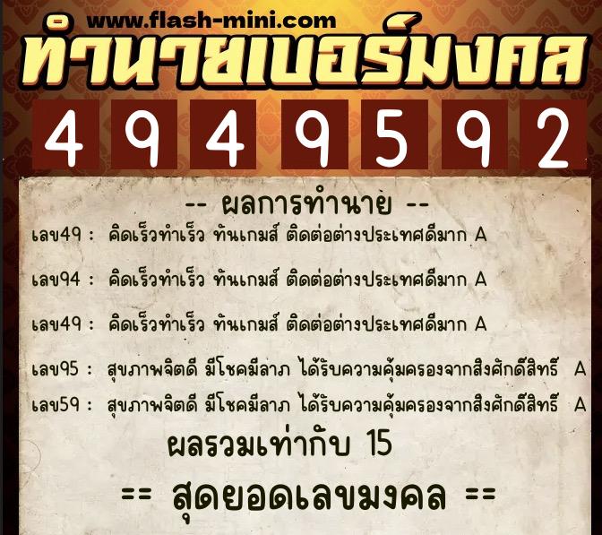 ทำนายเบอร์มงคล 0XX-4949592 ทำนายเบอร์มงคล หมายเลข 093-494959 ทำนายเบอร์มงคล 0XX-4949592 ทำนายเบอร์มงคล หมายเลข 093-494959