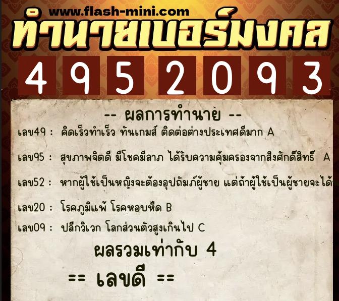 ทำนายเบอร์มงคล 0XX-4952093 ทำนายเบอร์มงคล หมายเลข 089-495209 ทำนายเบอร์มงคล 0XX-4952093 ทำนายเบอร์มงคล หมายเลข 089-495209