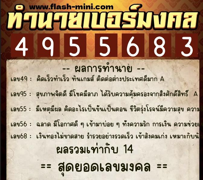 ทำนายเบอร์มงคล 0XX-4955683 ทำนายเบอร์มงคล หมายเลข 080-495568 ทำนายเบอร์มงคล 0XX-4955683 ทำนายเบอร์มงคล หมายเลข 080-495568