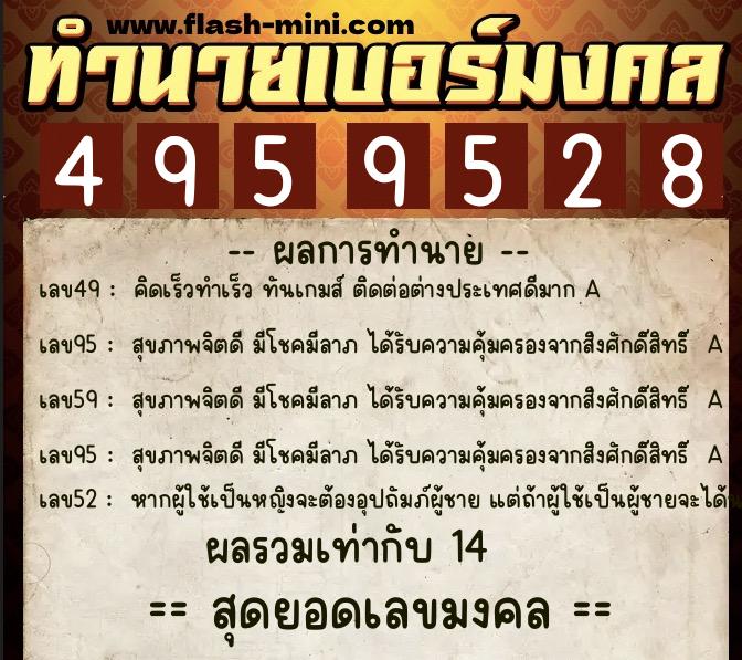 ทำนายเบอร์มงคล 0XX-4959528 ทำนายเบอร์มงคล หมายเลข 096-495952 ทำนายเบอร์มงคล 0XX-4959528 ทำนายเบอร์มงคล หมายเลข 096-495952