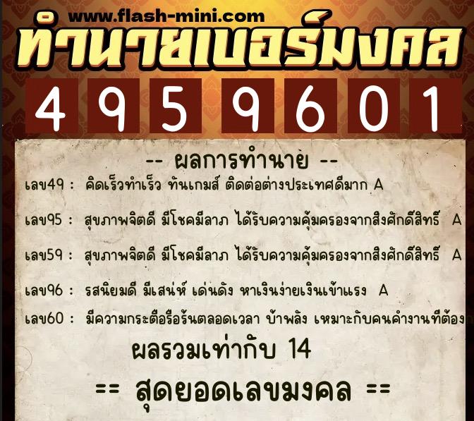 ทำนายเบอร์มงคล 0XX-4959601 ทำนายเบอร์มงคล หมายเลข 063-495960 ทำนายเบอร์มงคล 0XX-4959601 ทำนายเบอร์มงคล หมายเลข 063-495960