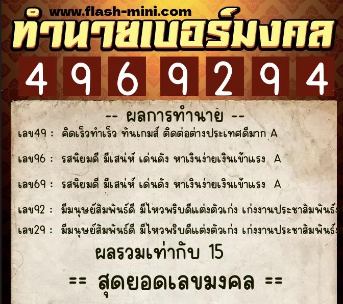 ทำนายเบอร์มงคล 0XX-4969294 ทำนายเบอร์มงคล หมายเลข 080-496929 ทำนายเบอร์มงคล 0XX-4969294 ทำนายเบอร์มงคล หมายเลข 080-496929