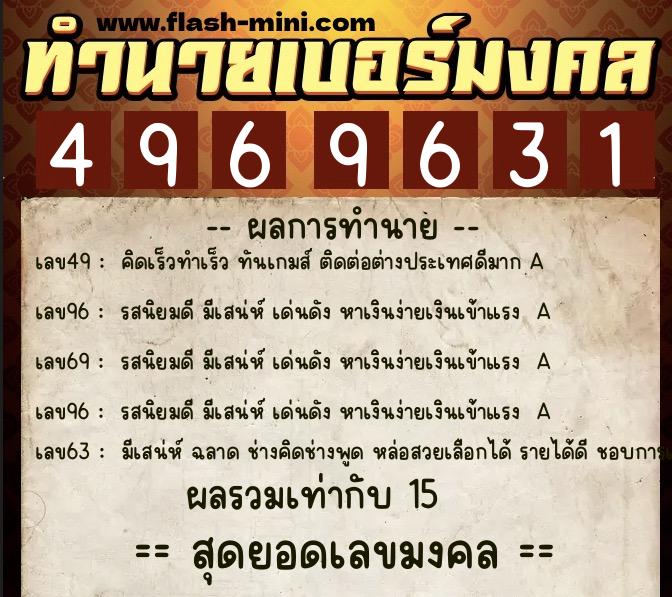 ทำนายเบอร์มงคล 0XX-4969631 ทำนายเบอร์มงคล หมายเลข 095-496963 ทำนายเบอร์มงคล 0XX-4969631 ทำนายเบอร์มงคล หมายเลข 095-496963