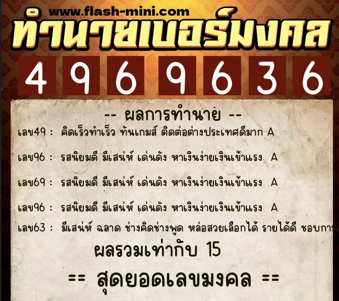 ทำนายเบอร์มงคล 0XX-4969636 ทำนายเบอร์มงคล หมายเลข 086-496963 ทำนายเบอร์มงคล 0XX-4969636 ทำนายเบอร์มงคล หมายเลข 086-496963