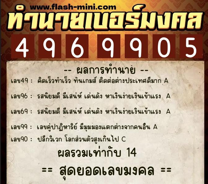 ทำนายเบอร์มงคล 0XX-4969905 ทำนายเบอร์มงคล หมายเลข 083-496990 ทำนายเบอร์มงคล 0XX-4969905 ทำนายเบอร์มงคล หมายเลข 083-496990