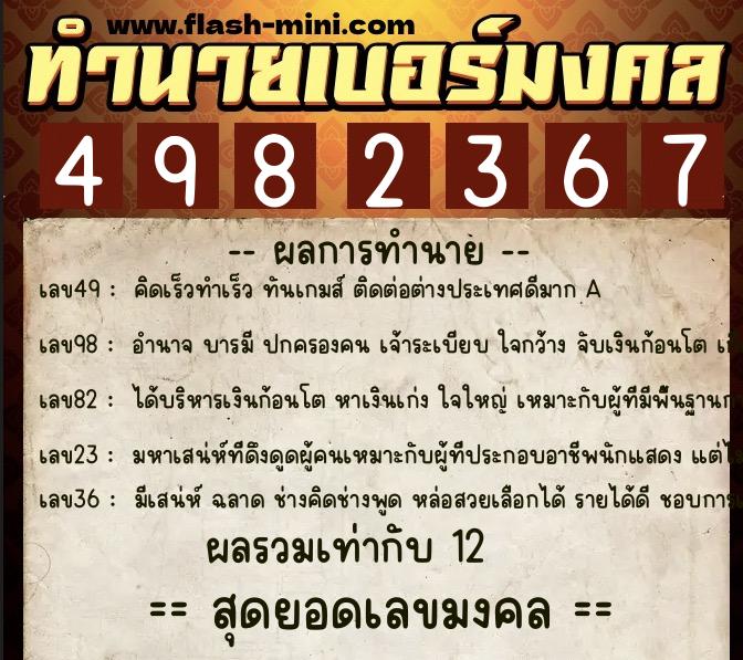 ทำนายเบอร์มงคล 0XX-4982367 ทำนายเบอร์มงคล หมายเลข 060-498236 ทำนายเบอร์มงคล 0XX-4982367 ทำนายเบอร์มงคล หมายเลข 060-498236