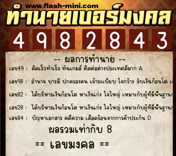 ทำนายเบอร์มงคล 0XX-4982843 ทำนายเบอร์มงคล หมายเลข 084-498284 ทำนายเบอร์มงคล 0XX-4982843 ทำนายเบอร์มงคล หมายเลข 084-498284