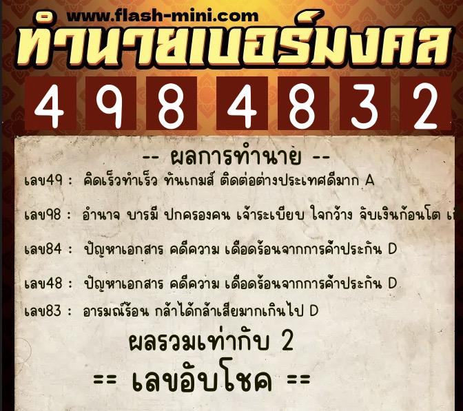 ทำนายเบอร์มงคล 0XX-4984832 ทำนายเบอร์มงคล หมายเลข 091-498483 ทำนายเบอร์มงคล 0XX-4984832 ทำนายเบอร์มงคล หมายเลข 091-498483