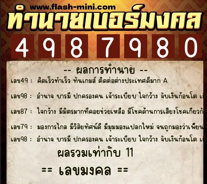 ทำนายเบอร์มงคล 0XX-4987980 ทำนายเบอร์มงคล หมายเลข 083-498798 ทำนายเบอร์มงคล 0XX-4987980 ทำนายเบอร์มงคล หมายเลข 083-498798