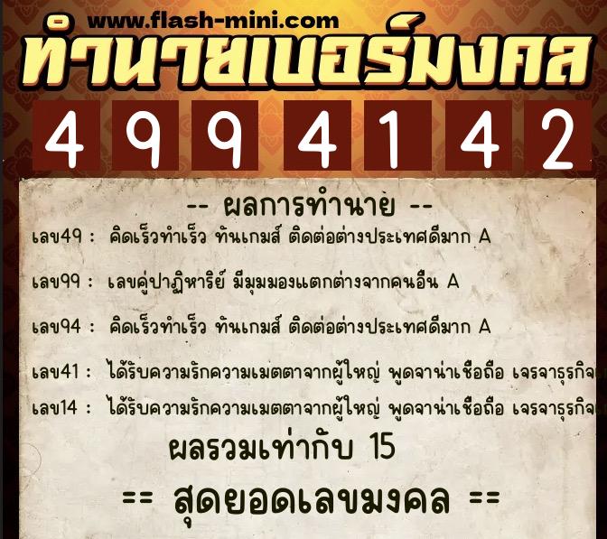 ทำนายเบอร์มงคล 0XX-4994142 ทำนายเบอร์มงคล หมายเลข 088-499414 ทำนายเบอร์มงคล 0XX-4994142 ทำนายเบอร์มงคล หมายเลข 088-499414