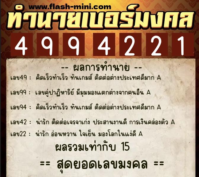 ทำนายเบอร์มงคล 0XX-4994221 ทำนายเบอร์มงคล หมายเลข 086-499422 ทำนายเบอร์มงคล 0XX-4994221 ทำนายเบอร์มงคล หมายเลข 086-499422
