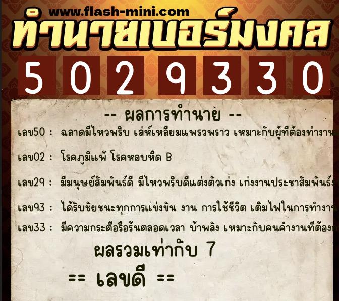 ทำนายเบอร์มงคล 0XX-5029330 ทำนายเบอร์มงคล หมายเลข 061-502933 ทำนายเบอร์มงคล 0XX-5029330 ทำนายเบอร์มงคล หมายเลข 061-502933
