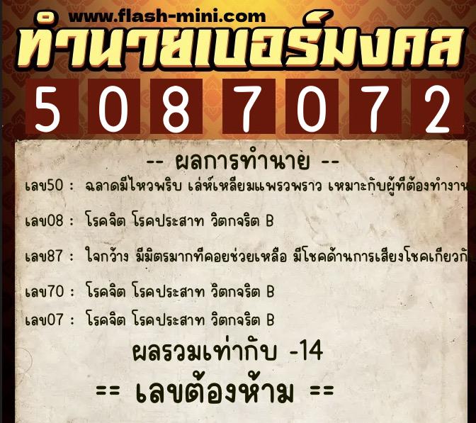 ทำนายเบอร์มงคล 0XX-5087072 ทำนายเบอร์มงคล หมายเลข 094-508707 ทำนายเบอร์มงคล 0XX-5087072 ทำนายเบอร์มงคล หมายเลข 094-508707