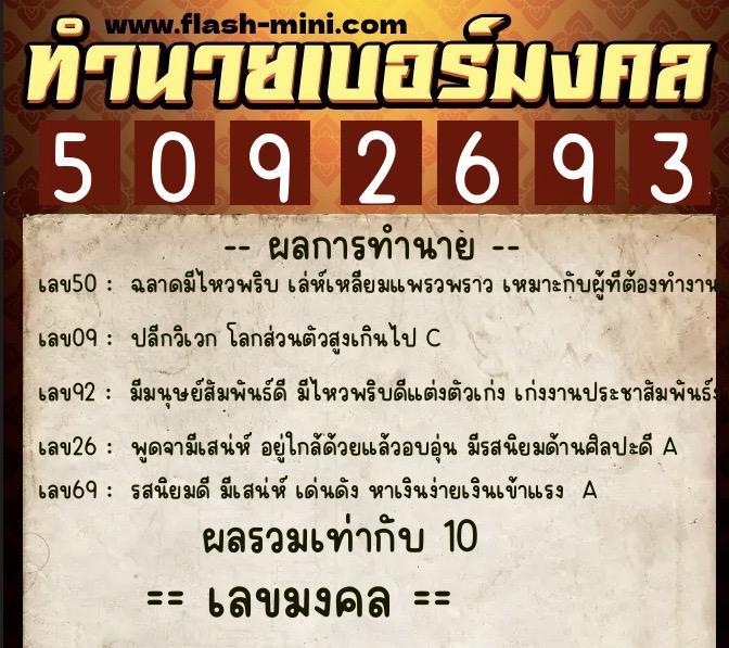 ทำนายเบอร์มงคล 0XX-5092693 ทำนายเบอร์มงคล หมายเลข 062-509269 ทำนายเบอร์มงคล 0XX-5092693 ทำนายเบอร์มงคล หมายเลข 062-509269