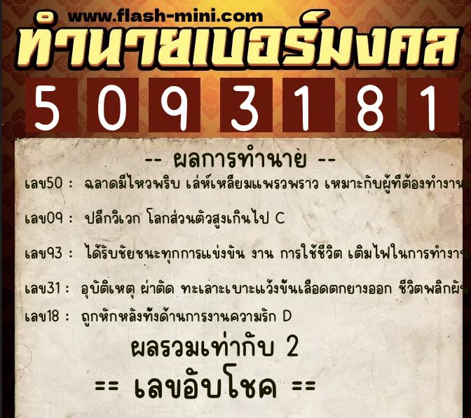 ทำนายเบอร์มงคล 0XX-5093181  ทำนายเบอร์มงคล หมายเลข 064-509318  ทำนายเบอร์มงคล 0XX-5093181  ทำนายเบอร์มงคล หมายเลข 064-509318