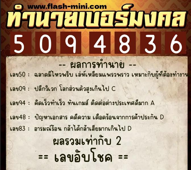 ทำนายเบอร์มงคล 0XX-5094836 ทำนายเบอร์มงคล หมายเลข 084-509483 ทำนายเบอร์มงคล 0XX-5094836 ทำนายเบอร์มงคล หมายเลข 084-509483