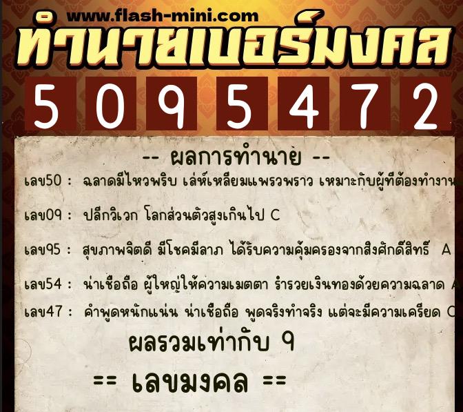 ทำนายเบอร์มงคล 0XX-5095472 ทำนายเบอร์มงคล หมายเลข 085-509547 ทำนายเบอร์มงคล 0XX-5095472 ทำนายเบอร์มงคล หมายเลข 085-509547