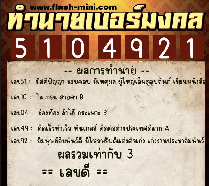 ทำนายเบอร์มงคล 0XX-5104921 ทำนายเบอร์มงคล หมายเลข 099-510492 ทำนายเบอร์มงคล 0XX-5104921 ทำนายเบอร์มงคล หมายเลข 099-510492