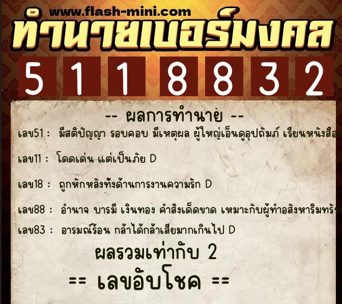 ทำนายเบอร์มงคล 0XX-5118832 ทำนายเบอร์มงคล หมายเลข 099-511883 ทำนายเบอร์มงคล 0XX-5118832 ทำนายเบอร์มงคล หมายเลข 099-511883