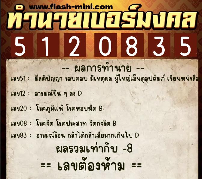 ทำนายเบอร์มงคล 0XX-5120835 ทำนายเบอร์มงคล หมายเลข 097-512083 ทำนายเบอร์มงคล 0XX-5120835 ทำนายเบอร์มงคล หมายเลข 097-512083
