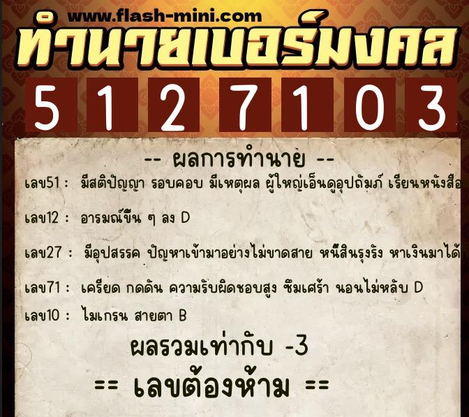 ทำนายเบอร์มงคล 0XX-5127103 ทำนายเบอร์มงคล หมายเลข 089-512710 ทำนายเบอร์มงคล 0XX-5127103 ทำนายเบอร์มงคล หมายเลข 089-512710