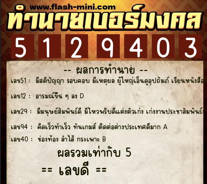ทำนายเบอร์มงคล 0XX-5129403 ทำนายเบอร์มงคล หมายเลข 099-512940 ทำนายเบอร์มงคล 0XX-5129403 ทำนายเบอร์มงคล หมายเลข 099-512940