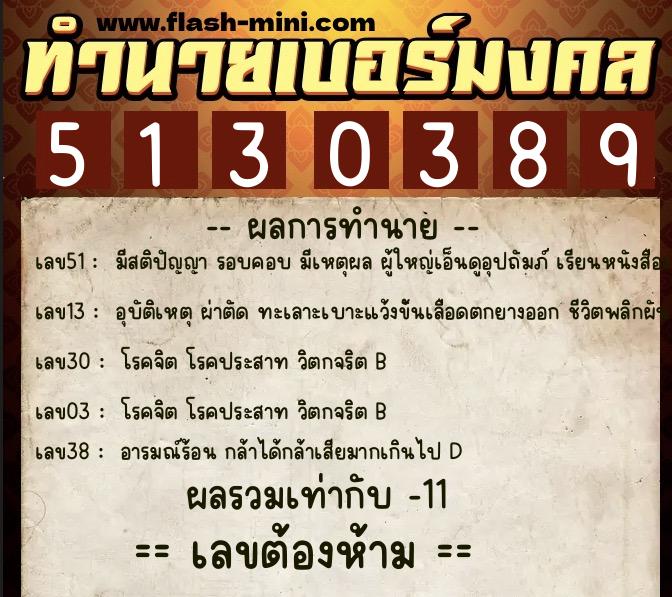 ทำนายเบอร์มงคล 0XX-5130389 ทำนายเบอร์มงคล หมายเลข 097-513038 ทำนายเบอร์มงคล 0XX-5130389 ทำนายเบอร์มงคล หมายเลข 097-513038