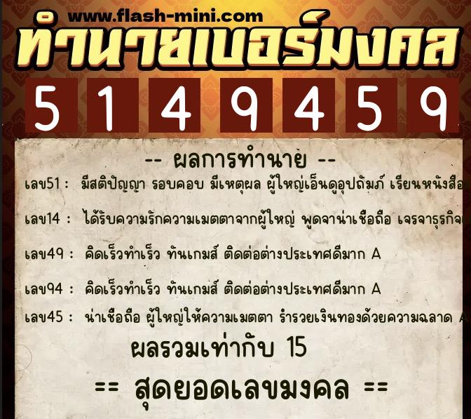 ทำนายเบอร์มงคล 0XX-5149459 ทำนายเบอร์มงคล หมายเลข 095-514945 ทำนายเบอร์มงคล 0XX-5149459 ทำนายเบอร์มงคล หมายเลข 095-514945