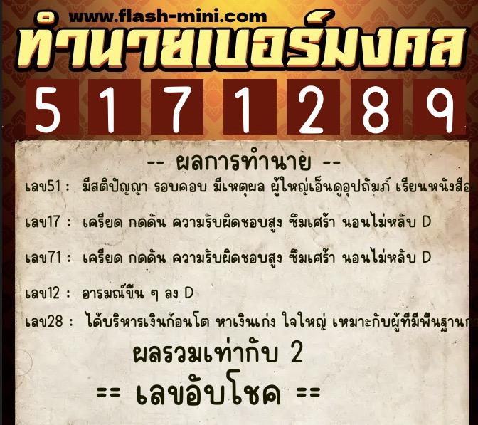 ทำนายเบอร์มงคล 0XX-5171289 ทำนายเบอร์มงคล หมายเลข 084-517128 ทำนายเบอร์มงคล 0XX-5171289 ทำนายเบอร์มงคล หมายเลข 084-517128