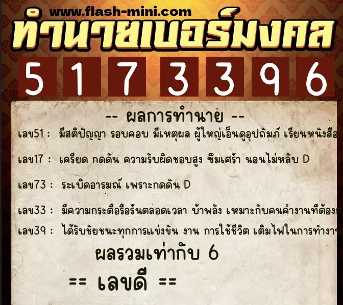 ทำนายเบอร์มงคล 0XX-5173396 ทำนายเบอร์มงคล หมายเลข 096-517339 ทำนายเบอร์มงคล 0XX-5173396 ทำนายเบอร์มงคล หมายเลข 096-517339