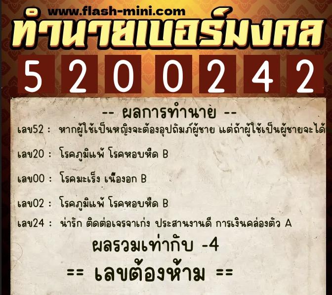 ทำนายเบอร์มงคล 0XX-5200242 ทำนายเบอร์มงคล หมายเลข 092-520024 ทำนายเบอร์มงคล 0XX-5200242 ทำนายเบอร์มงคล หมายเลข 092-520024