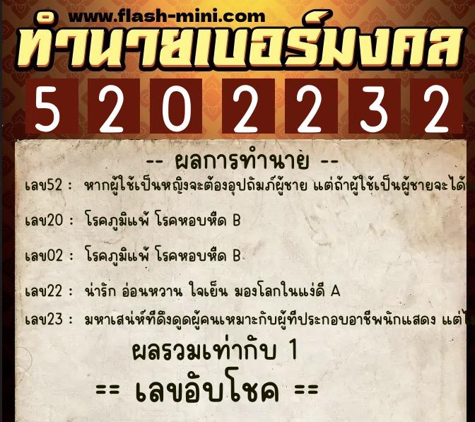 ทำนายเบอร์มงคล 0XX-5202232 ทำนายเบอร์มงคล หมายเลข 068-520223 ทำนายเบอร์มงคล 0XX-5202232 ทำนายเบอร์มงคล หมายเลข 068-520223