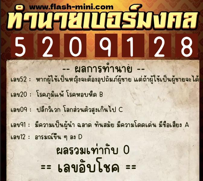 ทำนายเบอร์มงคล 0XX-5209128 ทำนายเบอร์มงคล หมายเลข 064-520912 ทำนายเบอร์มงคล 0XX-5209128 ทำนายเบอร์มงคล หมายเลข 064-520912