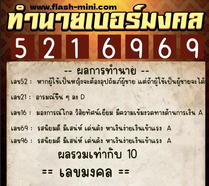 ทำนายเบอร์มงคล 0XX-5216969 ทำนายเบอร์มงคล หมายเลข 097-521696 ทำนายเบอร์มงคล 0XX-5216969 ทำนายเบอร์มงคล หมายเลข 097-521696