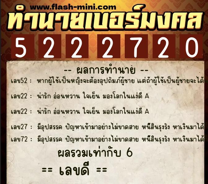 ทำนายเบอร์มงคล 0XX-5222720 ทำนายเบอร์มงคล หมายเลข 083-522272 ทำนายเบอร์มงคล 0XX-5222720 ทำนายเบอร์มงคล หมายเลข 083-522272