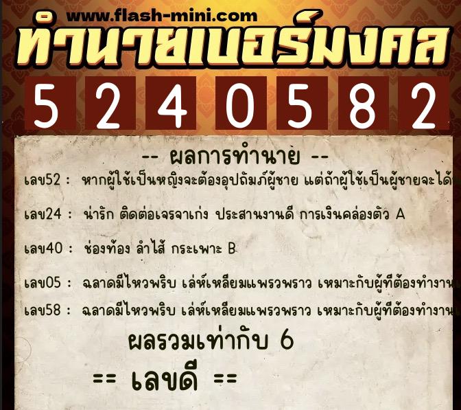 ทำนายเบอร์มงคล 0XX-5240582 ทำนายเบอร์มงคล หมายเลข 086-524058 ทำนายเบอร์มงคล 0XX-5240582 ทำนายเบอร์มงคล หมายเลข 086-524058