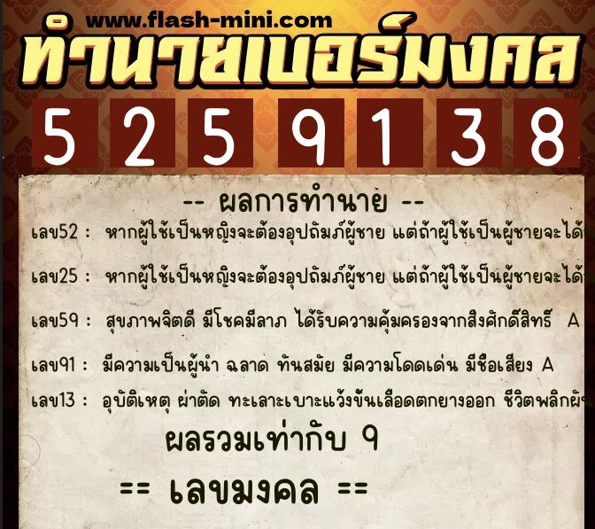 ทำนายเบอร์มงคล 0XX-5259138 ทำนายเบอร์มงคล หมายเลข 080-525913 ทำนายเบอร์มงคล 0XX-5259138 ทำนายเบอร์มงคล หมายเลข 080-525913