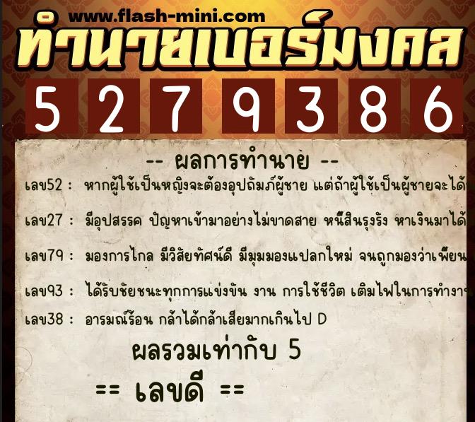 ทำนายเบอร์มงคล 0XX-5279386 ทำนายเบอร์มงคล หมายเลข 092-527938 ทำนายเบอร์มงคล 0XX-5279386 ทำนายเบอร์มงคล หมายเลข 092-527938