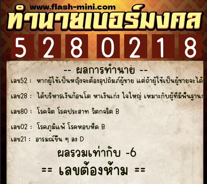 ทำนายเบอร์มงคล 0XX-5280218 ทำนายเบอร์มงคล หมายเลข 064-528021 ทำนายเบอร์มงคล 0XX-5280218 ทำนายเบอร์มงคล หมายเลข 064-528021