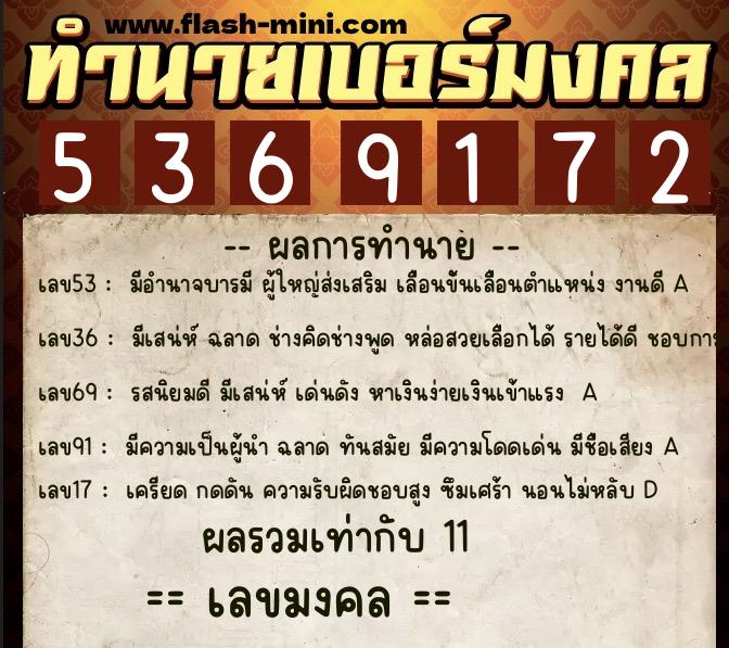 ทำนายเบอร์มงคล 0XX-5369172 ทำนายเบอร์มงคล หมายเลข 093-536917 ทำนายเบอร์มงคล 0XX-5369172 ทำนายเบอร์มงคล หมายเลข 093-536917