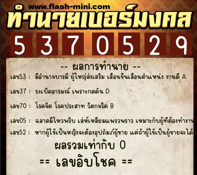 ทำนายเบอร์มงคล 0XX-5370529 ทำนายเบอร์มงคล หมายเลข 085-537052 ทำนายเบอร์มงคล 0XX-5370529 ทำนายเบอร์มงคล หมายเลข 085-537052