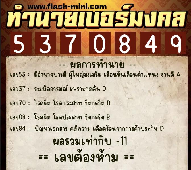 ทำนายเบอร์มงคล 0XX-5370849 ทำนายเบอร์มงคล หมายเลข 068-537084 ทำนายเบอร์มงคล 0XX-5370849 ทำนายเบอร์มงคล หมายเลข 068-537084