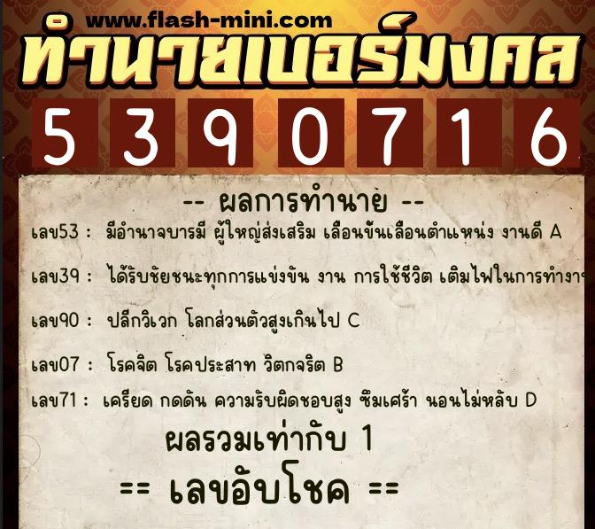 ทำนายเบอร์มงคล 0XX-5390716 ทำนายเบอร์มงคล หมายเลข 095-539071 ทำนายเบอร์มงคล 0XX-5390716 ทำนายเบอร์มงคล หมายเลข 095-539071